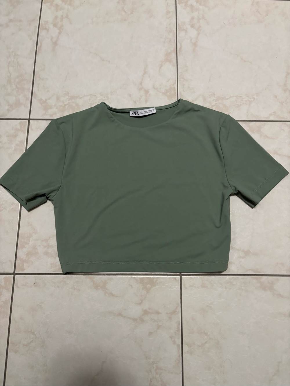 Zara Green Cropped Tee size medium (same as blue Zara top previously purchased)